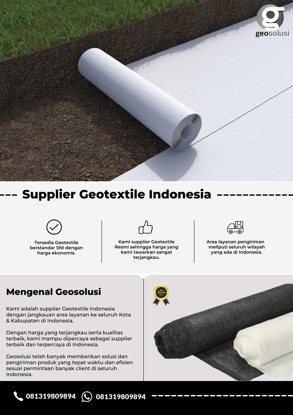 Supplier Geotextile Indonesia.